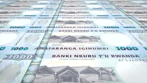billetes de uno mil francos ruandeses de ruanda, dinero en efectivo, bucle