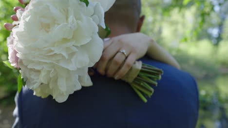 Groom-and-bride-celebrating-their-wedding-day