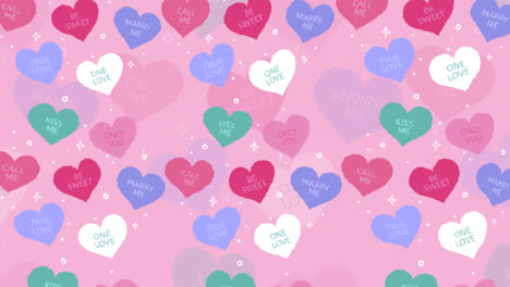 motion graphic of hand drawn flat design conversation hearts illustration pattern