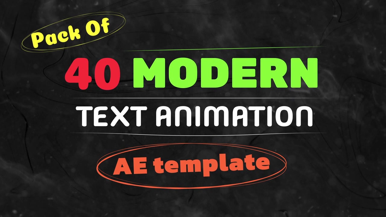 Pack Of 40 Modern Text Animation (This template offers a collection of modern and creatively animated text elements)