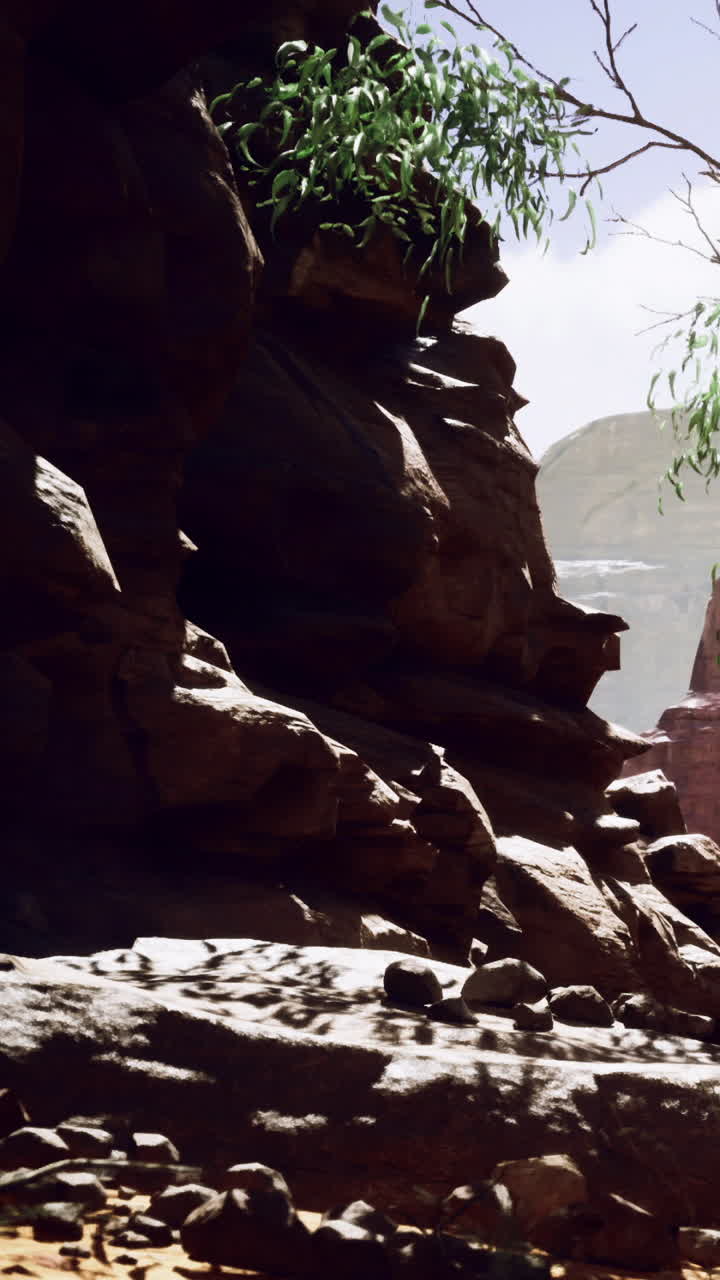 Formazioni rocciose e vegetazione vicino a un canyon durante il giorno, nella natura.
