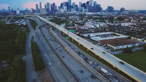 dusk at downtown houston