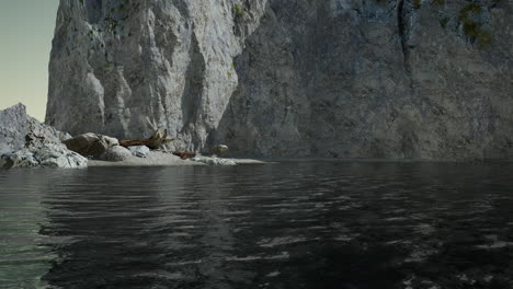 View-of-a-high-cliff-and-black-ocean