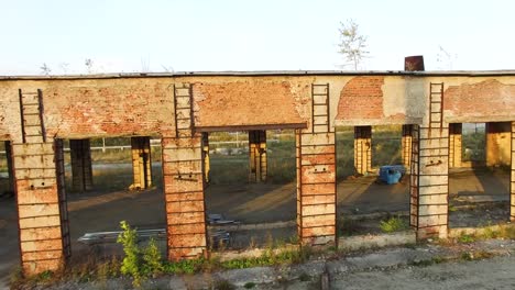 abandoned industrial buildings and urban landscape