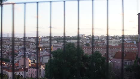 View-Of-Lisbon-Through-A-Fence-On-A-Sunny-Day