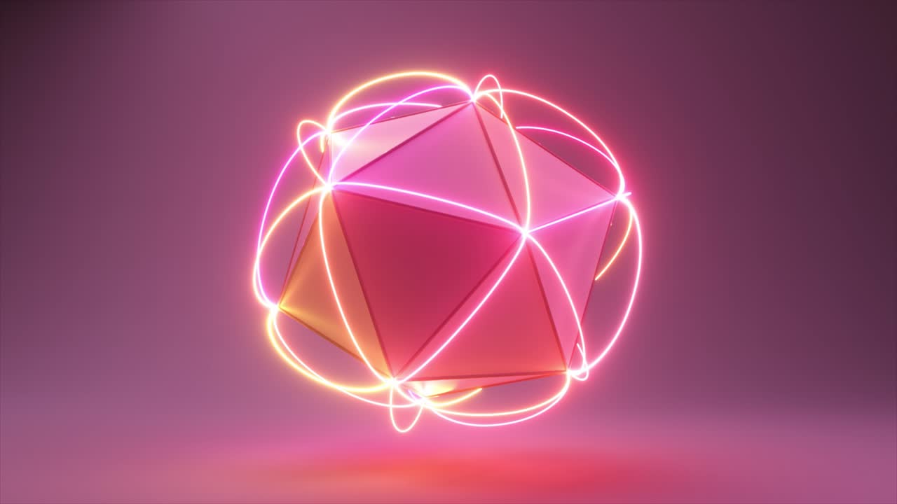 네온 분홍색 기하학적 구