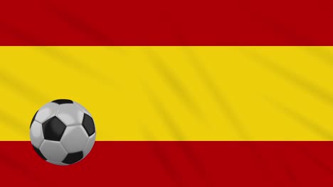 spain civil flag waving and football rotates, loop