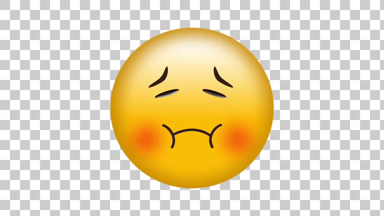 rosto sorridente com náuseas