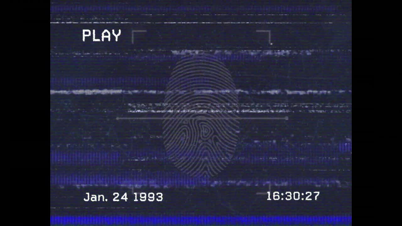 Pressing PLAY making VHS display show static drift and increment timecode on fingerprint