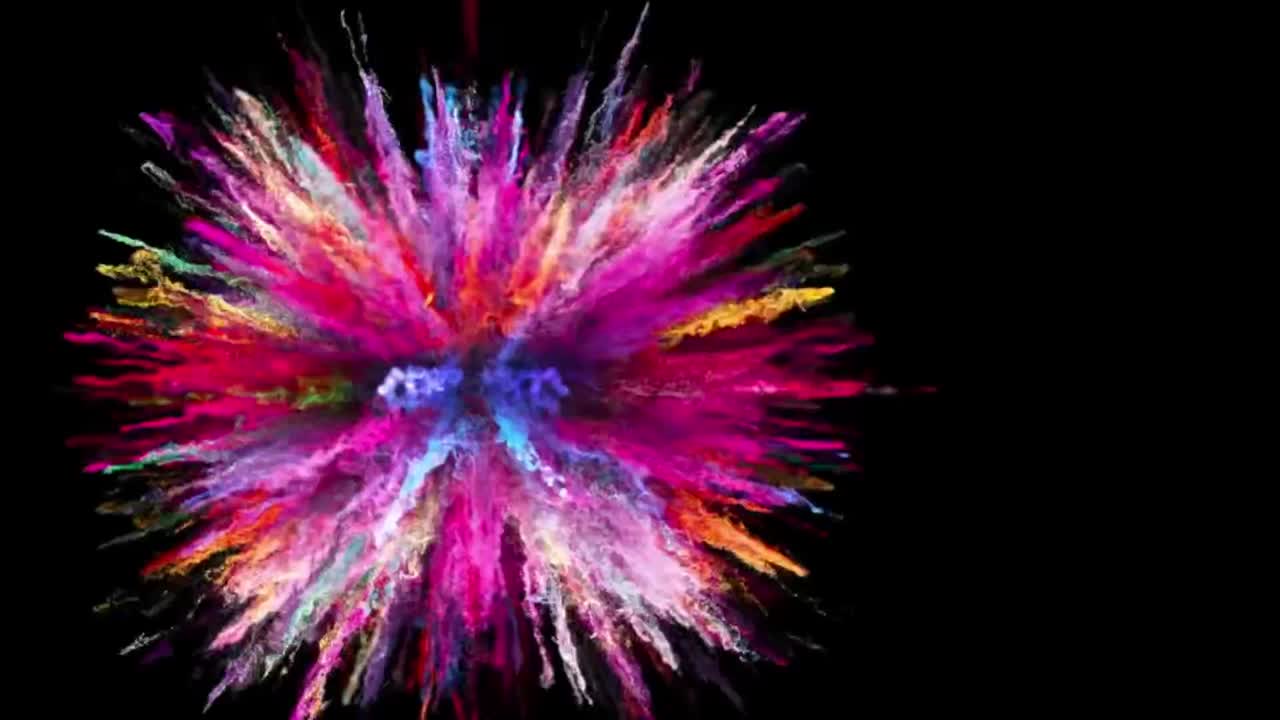 video de movimiento abstract multicolor salpicado formando un círculo