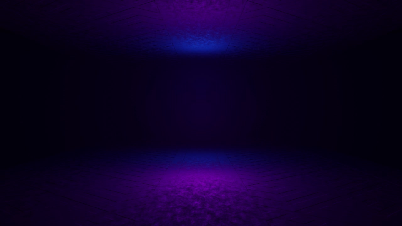 ciencia ficción futurista abstracta formas de luz de neón azul y púrpura en fondo negro con espacio vacío para el texto