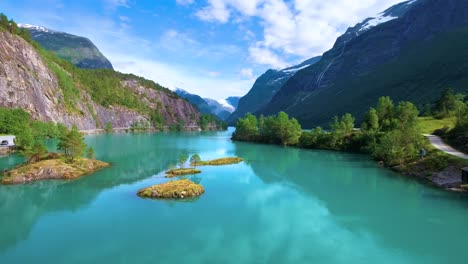 lovatnet lake beautiful nature norway.