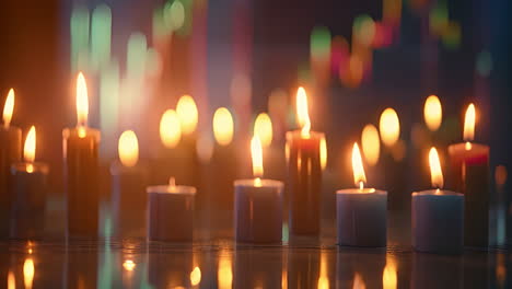 grupo de velas encendidas en la mesa