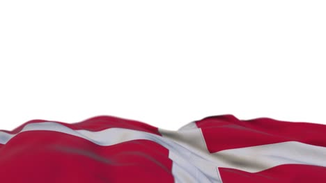 bandera de tela de la orden militar soberana de malta ondeando en el bucle del viento. bandera de tela cosida de bordado de la orden militares soberana de maltas balanceándose en la brisa. fondo blanco medio lleno. lugar para el texto. bucle de 20 segundos.