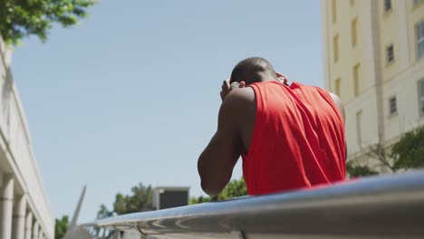 man exercising in an urban setting