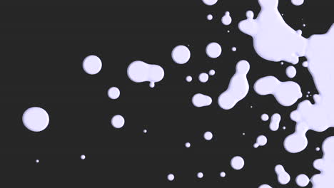 Flowing-abstract-liquid-white-splashes-spots-on-black-gradient