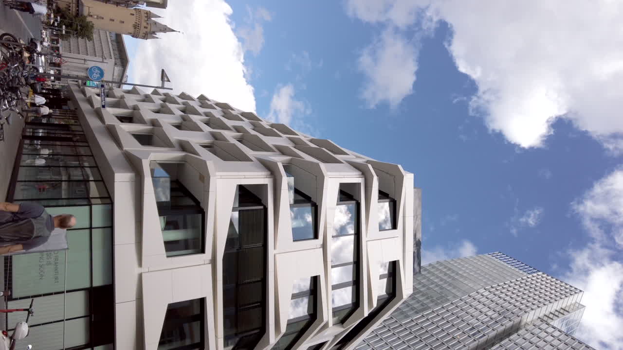 Low angle view of a skyscrapers in Frankfurt, Germany