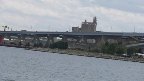 view of bridge above river