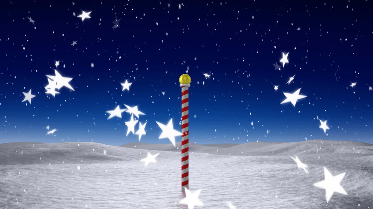 눈이 내리고 크리스마스 장식