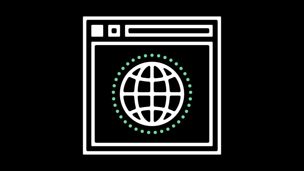 Internet Browser Line Icon Animation with Alpha