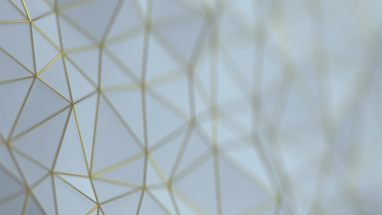malla de poli blanca baja con bordes dorados animación de bucle sin costuras de renderizado 3d