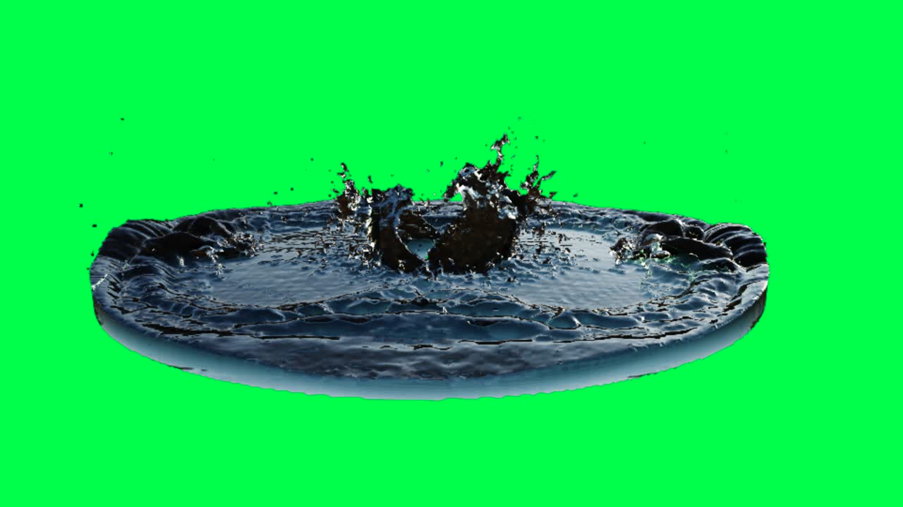 Mørkt væskestænk på green screen