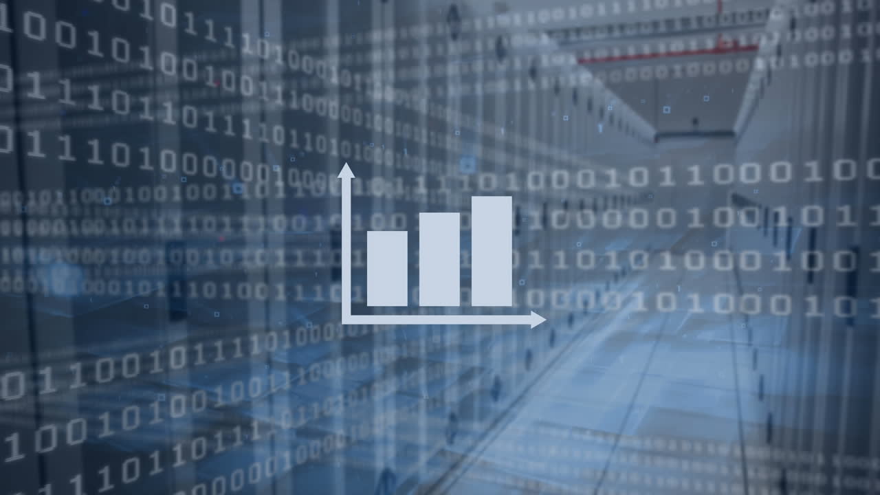 animación de gráficos y codificación binaria en la sala del servidor