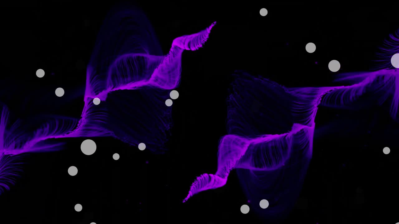 animación de puntos sobre formas en movimiento