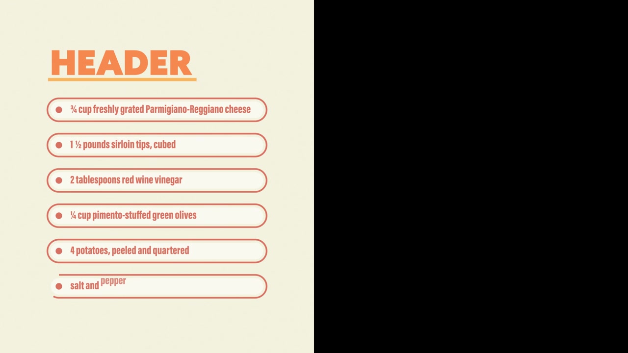Animated Minimalist Infographic List with Placeholder Text