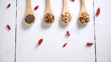 various oatmeal in wooden spoon 4k