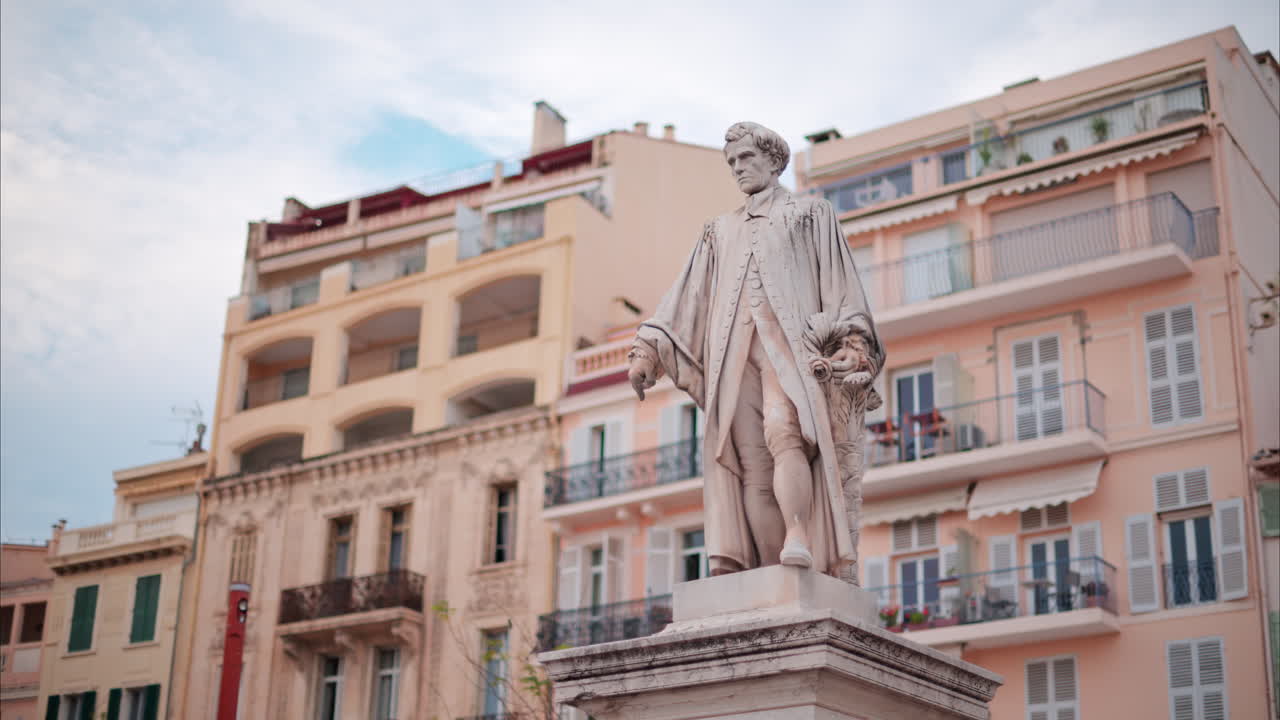 Cannes, France - October 14, 2024: The Statue of Lord Brougham memorial in daylight
