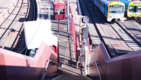 train approaching and arriving at the station