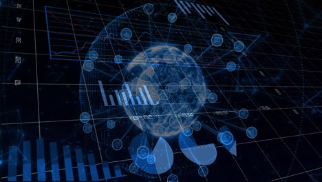 visualizing global data with animated digital graphs and charts