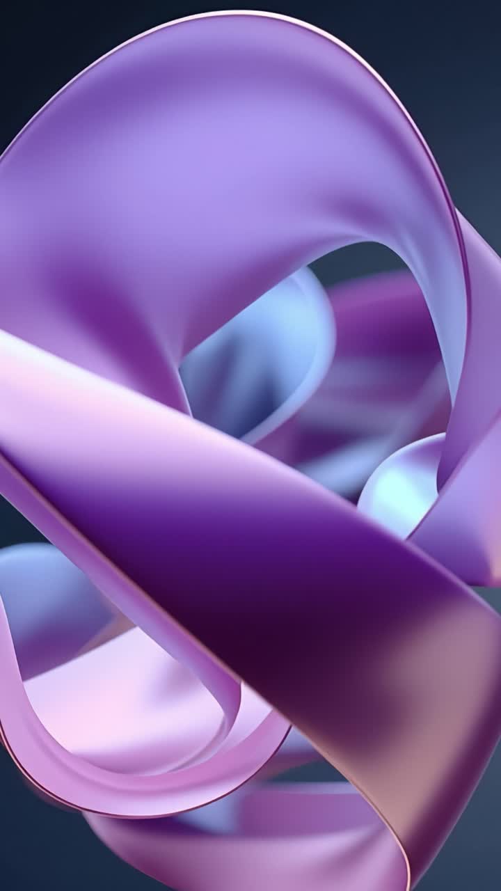 Un'esplorazione visiva accattivante di forme fluide e intrecciate, caratterizzate da vivaci tonalità di viola e rosa, che mostrano curve dinamiche e sfumature morbide in movimento.