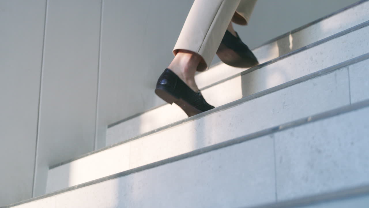 Person climbing stairs