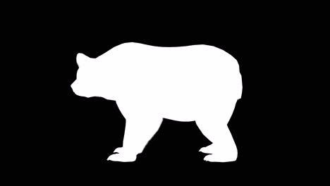 a brown bear standing idle on black background with alpha channel included at the end of the video, 3d animation, side view, animated animals, seamless loop animation