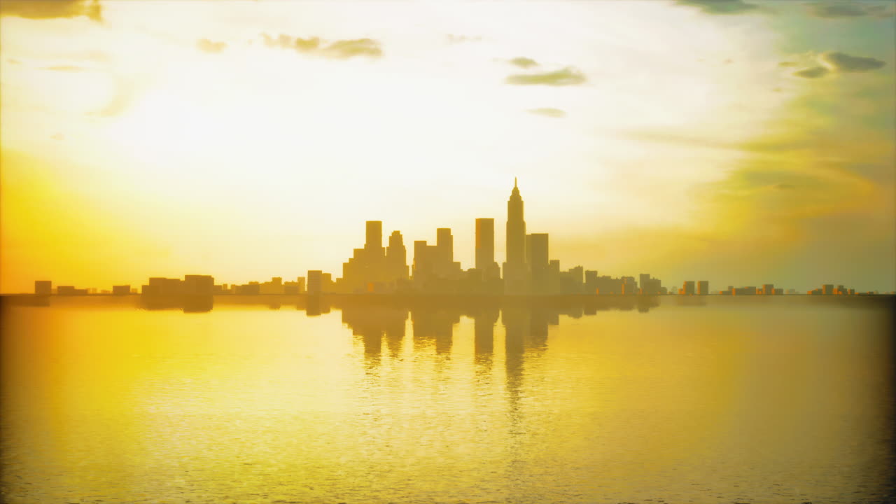 City Skyline at Sunset