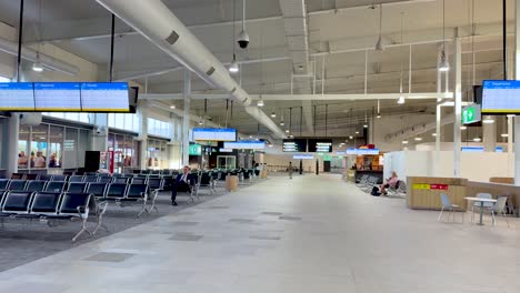 empty seating area in airport terminal