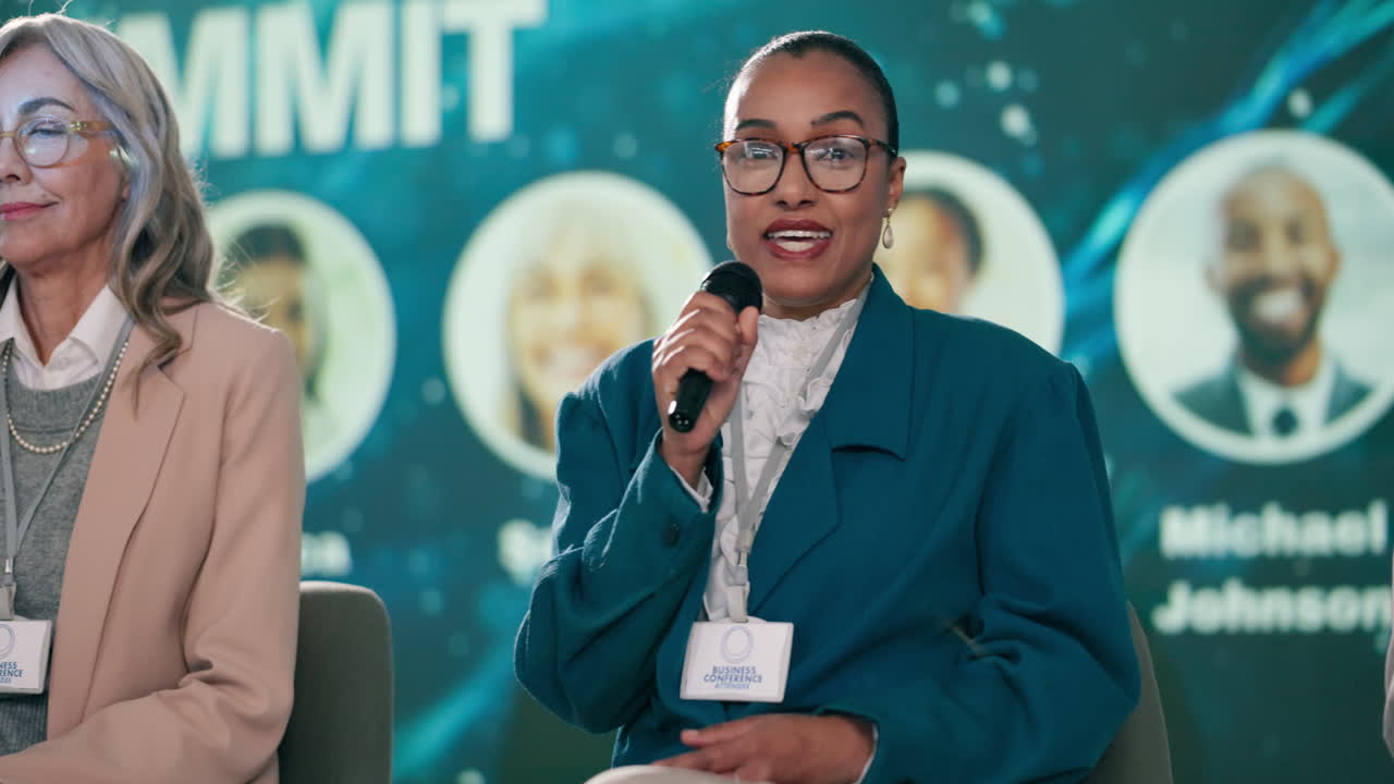 Panel discussion at a business conference