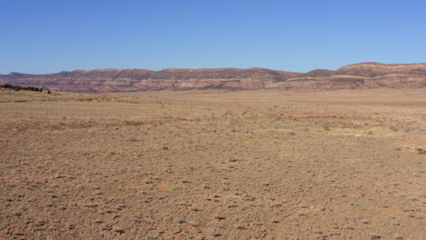 aerial view of a endless desert, sunny day, in usa - tilt, drone shot