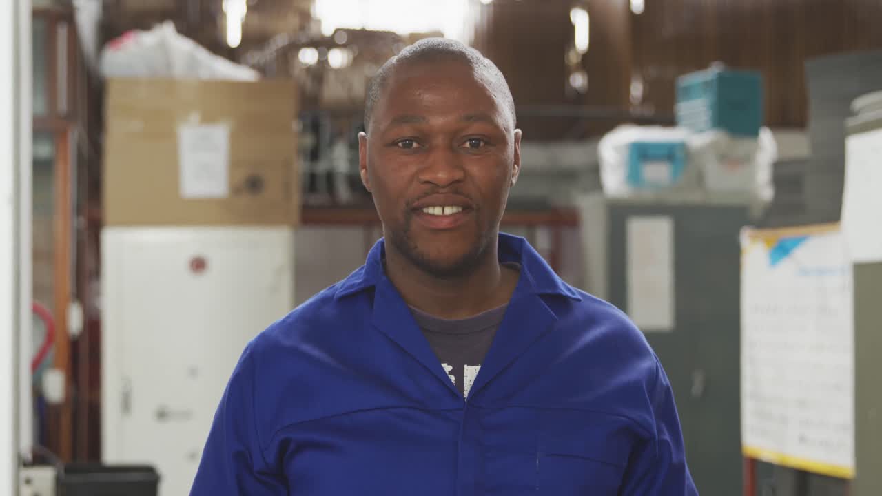 Worker smiling at the camera