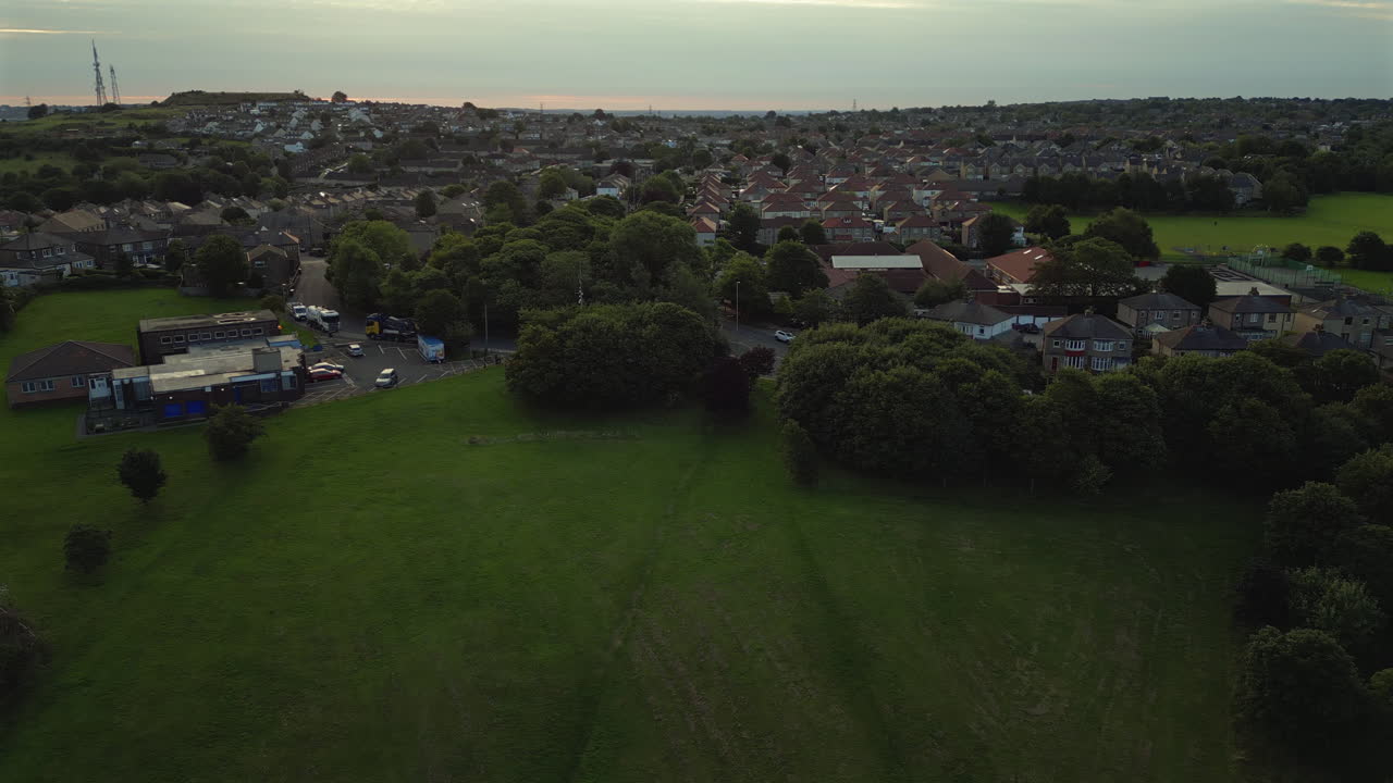Rising Establishing Drone Shot Over Wrose in Bradford Suburbs