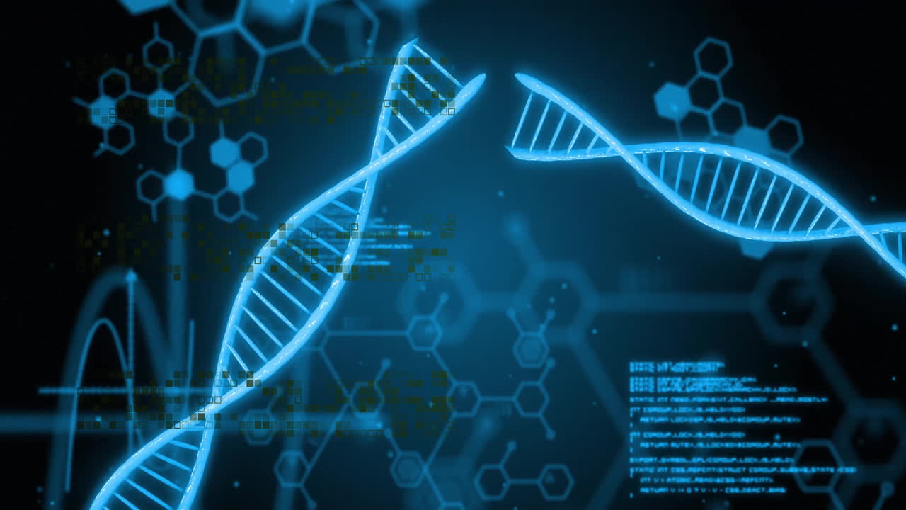 Animation of data processing over dna strands
