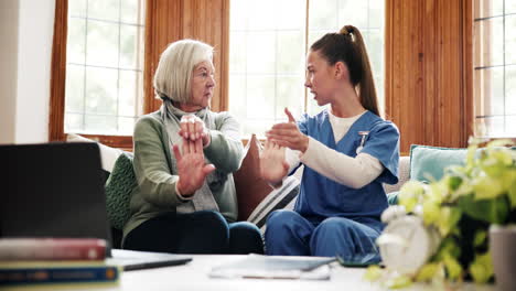 physiotherapist, stretching hands