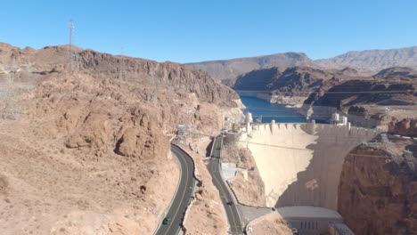 panning wide angle shot of the hoover dam in nevada, united states