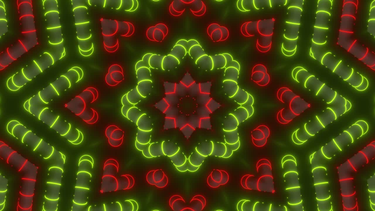 Abstract Neon Kaleidoscope Pattern (modello di caleidoscopio al neon)