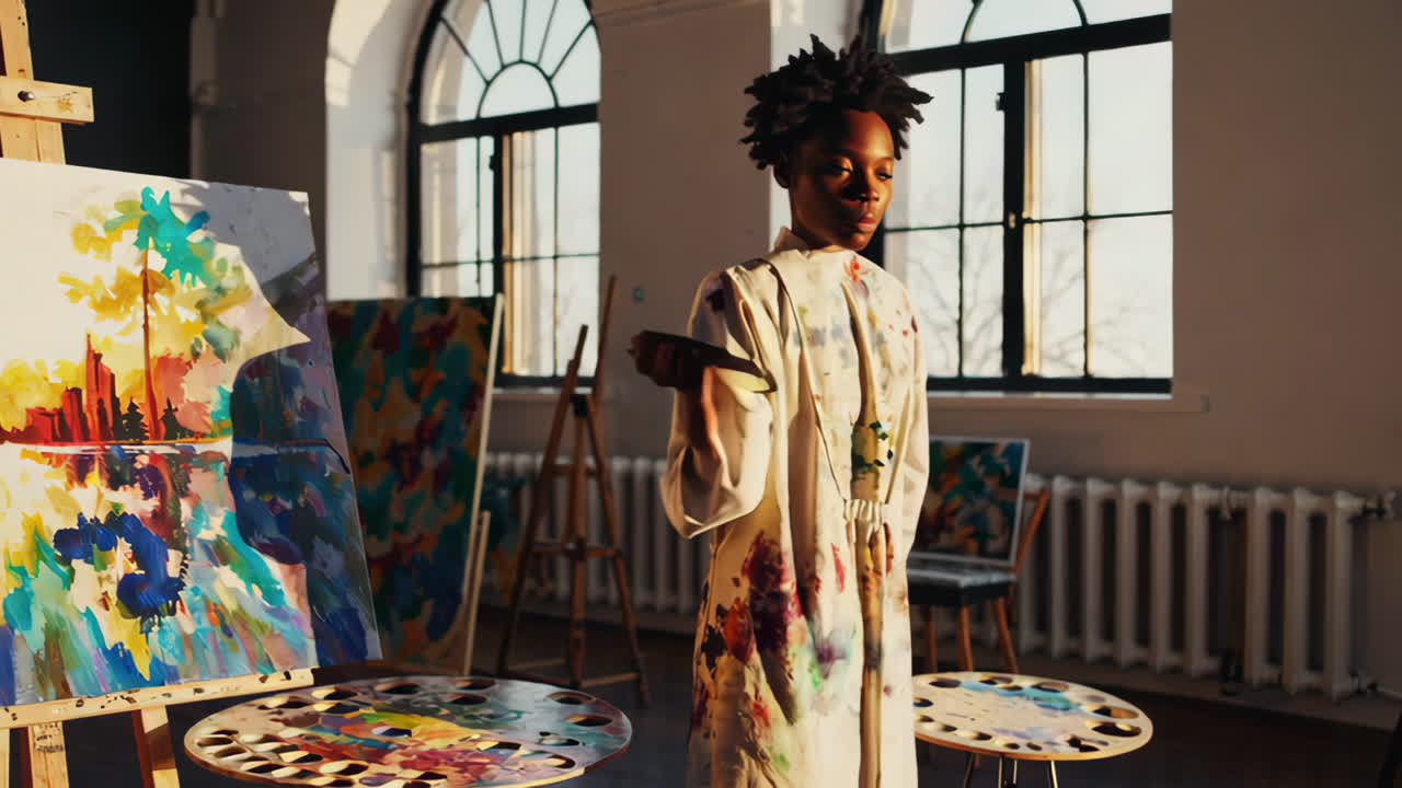 pittura d'artista in uno studio