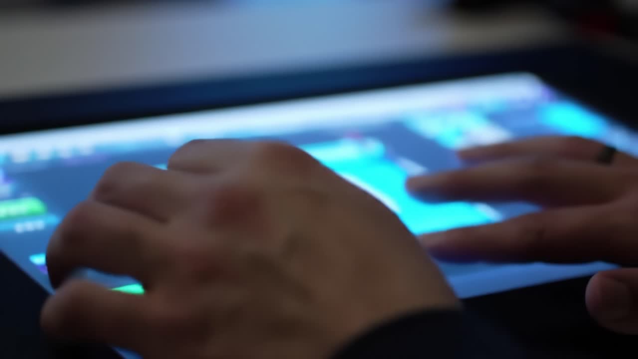 A Close-Up View of Hands Engaged in Digital Interaction with a Touchscreen Device, Demonstrating Precision in Managing a Dynamic User Interface Experience