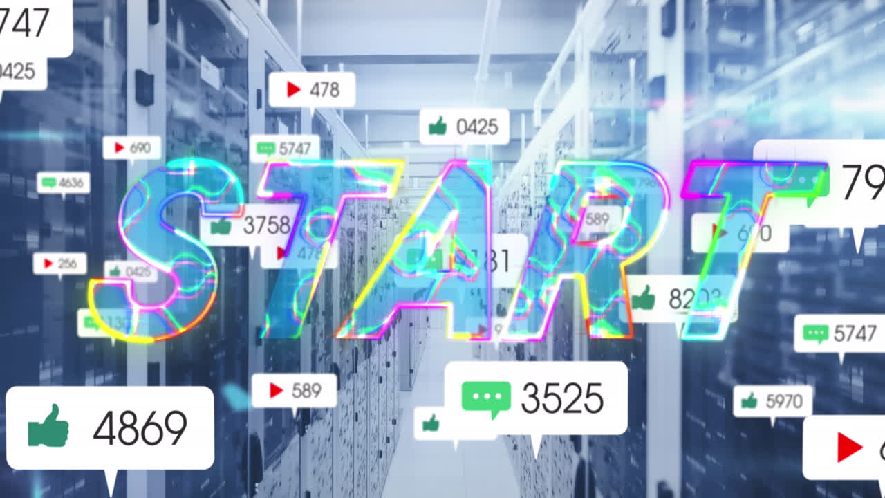 시작 텍스트와 서버  ⁇ 에서 성장하는 숫자의 애니메이션