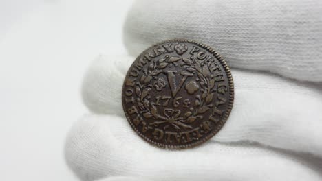 monedas antiguas. moneda de cobre portuguesa 35